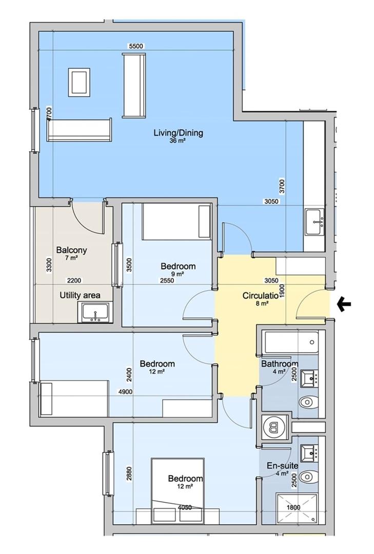 Image of Apartment - 3 Bedrooms - 1 Bathrooms for Sale in Hassan Centenary Terraces-Gibraltar, Image 18